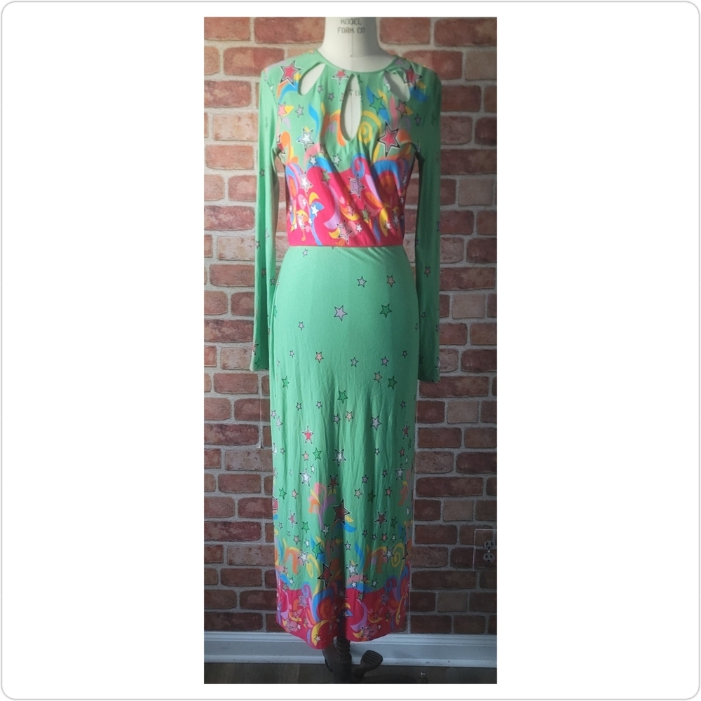 Never Fully Dressed FUN Stars Novelty Print Maxi Dress Med